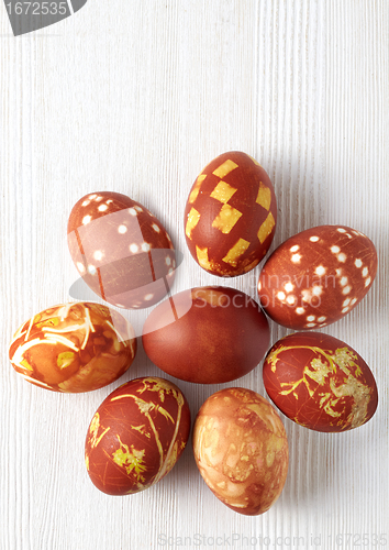 Image of easter eggs colored with onion skin