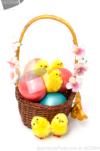 Image of Basket with Easter Eggs