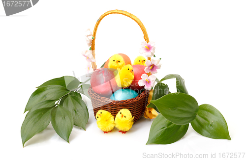 Image of Basket with Easter Eggs