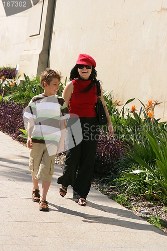 Image of Two people strolling on a path