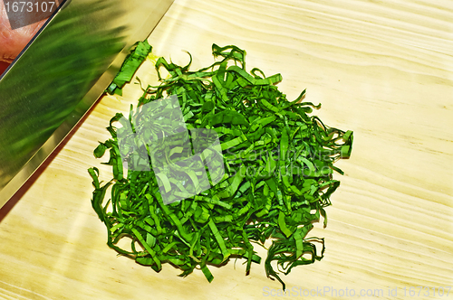 Image of chopped wild garlic