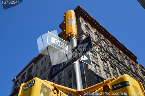 Image of New York City, USA, Street sign,Manhattan,Manhatten