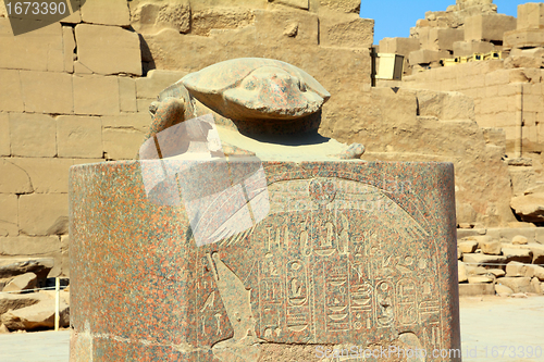 Image of egypt scarabaeus monument in karnak temple