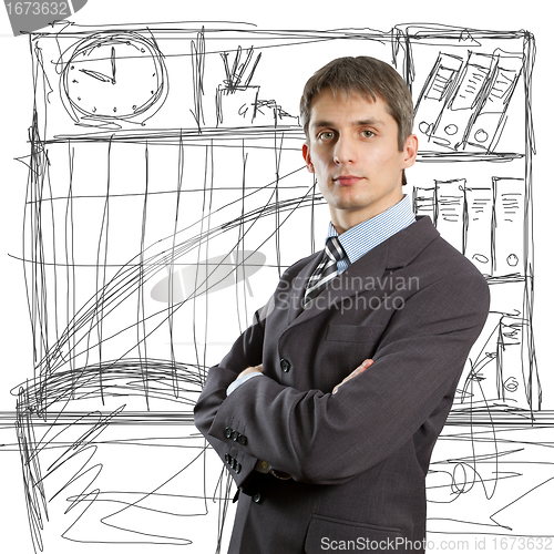 Image of male in suit with folded hands