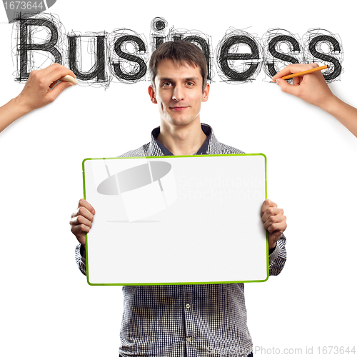 Image of sketch word business with businessman