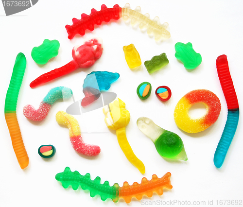 Image of Colorful different Jelly Candy as sweet background 