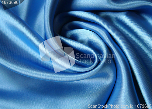Image of Smooth elegant dark blue silk can use as background Smooth elega