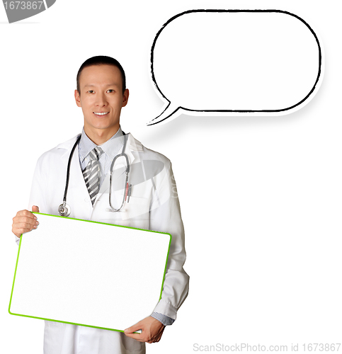 Image of doctor with empty board with thought bubble