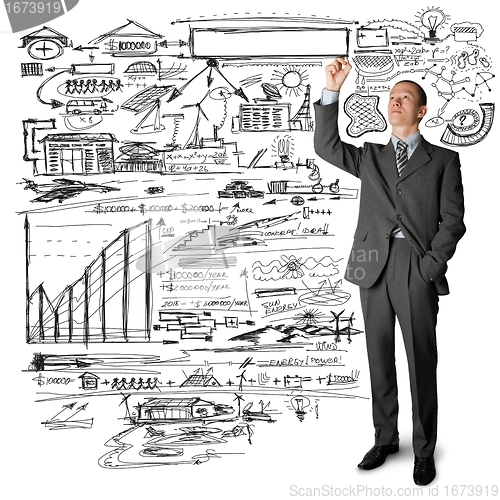 Image of businessman writing something