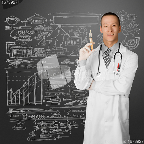Image of young doctor man with stethoscope