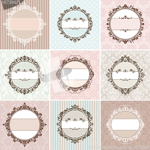 Image of set of vintage floral frame