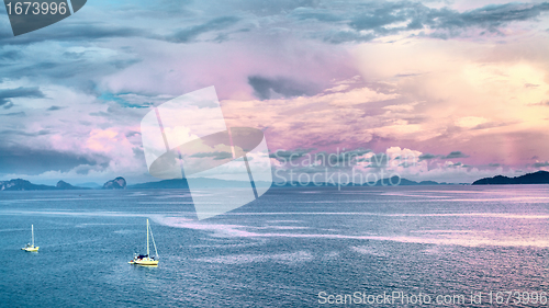 Image of Yacht in the Sea