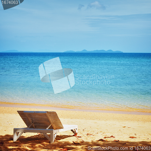 Image of Chaise lounge on a beach