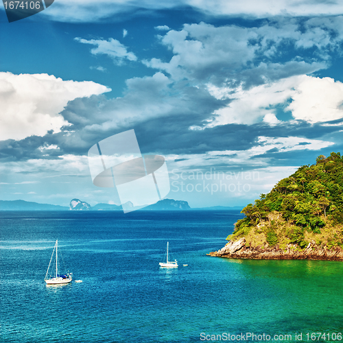 Image of Yacht in the Sea