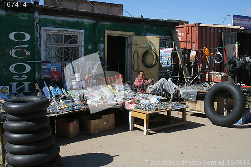 Image of Lazy seller at market