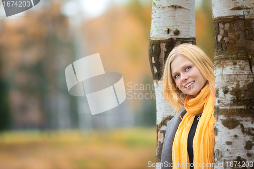 Image of Beautiful Girl in Park