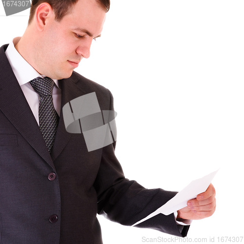 Image of businessman read paper