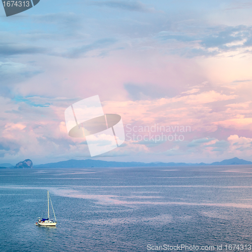 Image of Yacht in the Sea