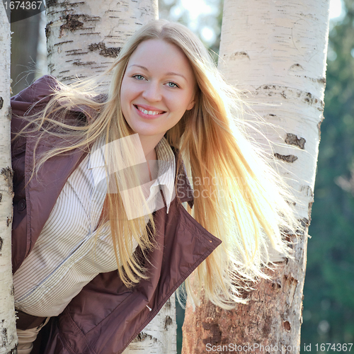 Image of Beautiful Woman in Spring Park