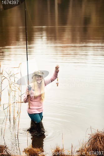 Image of Woman Fishing