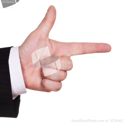 Image of businessman finger show course