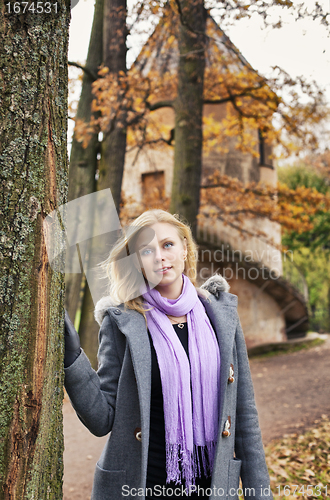 Image of Beautiful Girl in Park