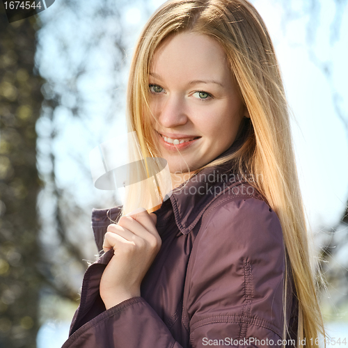 Image of Beautiful Woman in Spring Park