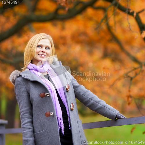 Image of Beautiful Girl in Park