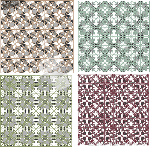 Image of Set of detailed repeating damask patterns