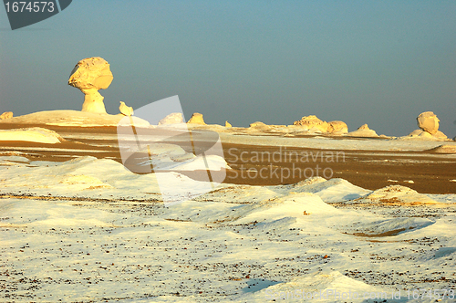 Image of Landscape of the famous white desert in Egypt