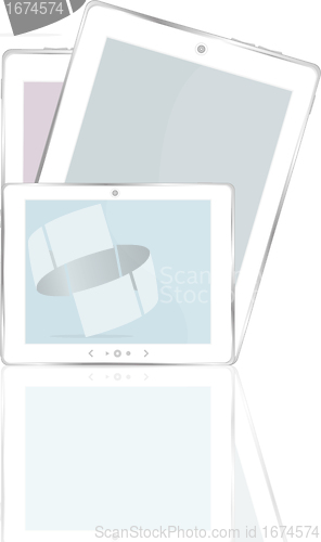 Image of High-detailed black tablet pc on white background