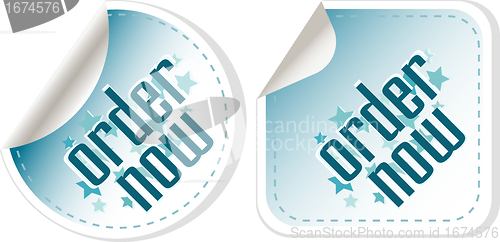 Image of Order now stickers label set