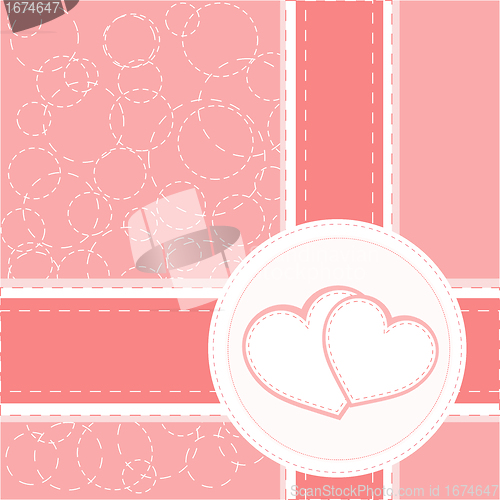 Image of valentine heart wedding card vector background