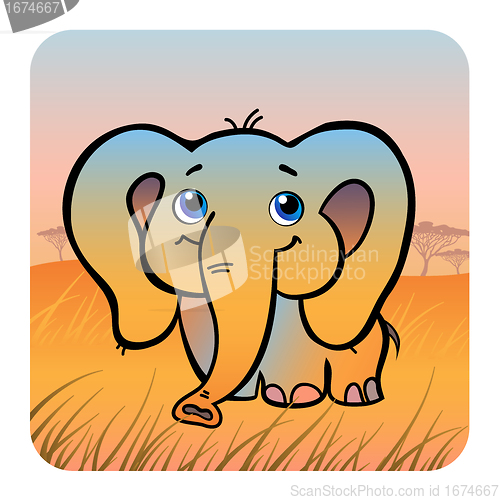 Image of Friendly elefant in savanna