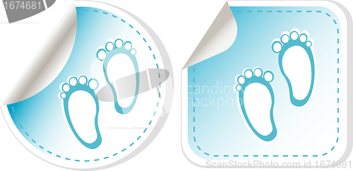 Image of Vector card for baby boy stickers set