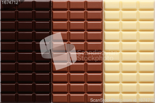 Image of Three sorts of chocolate