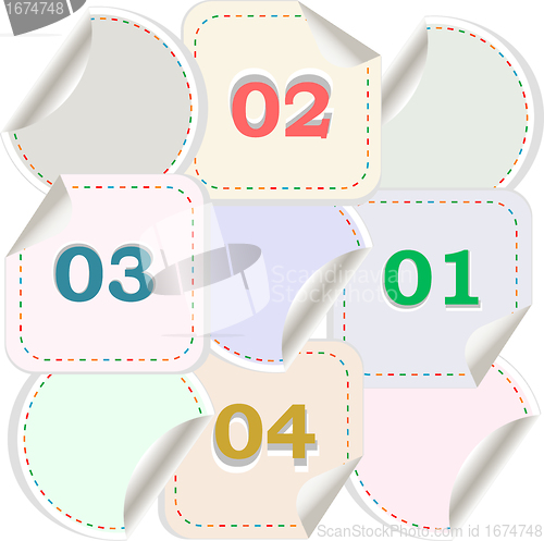 Image of Design of advertisement numbers labels stickers