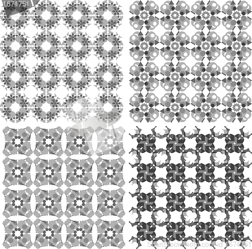 Image of Geometric seamless patterns set, arabic backgrounds
