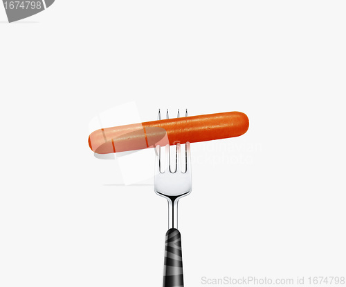 Image of Hotdog on fork