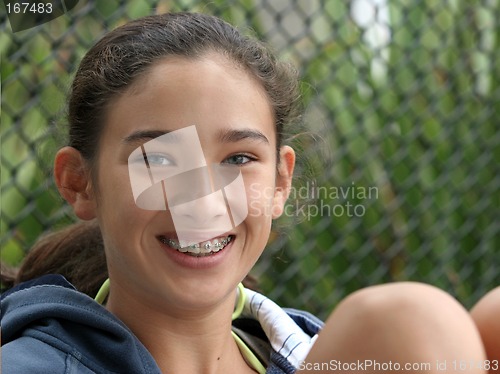 Image of Happy teen girl smiling