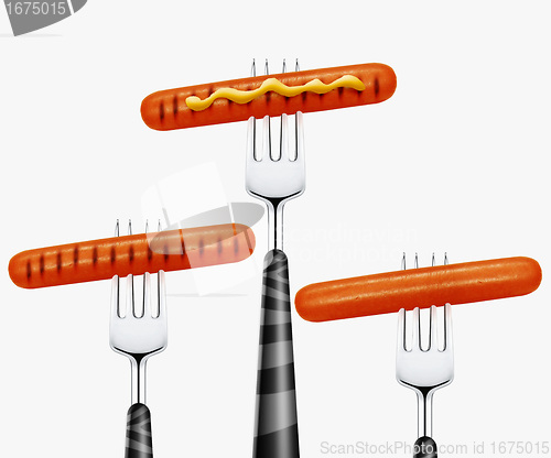 Image of Hotdog on fork