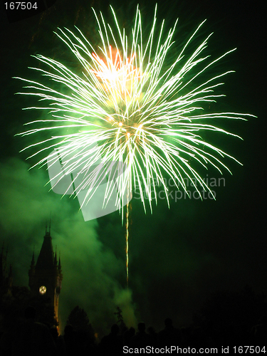 Image of Sparkling fireworks in the sky over the Palace.