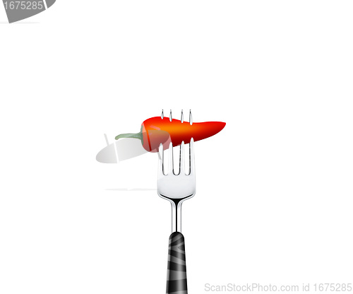 Image of red Chili pierced by forks