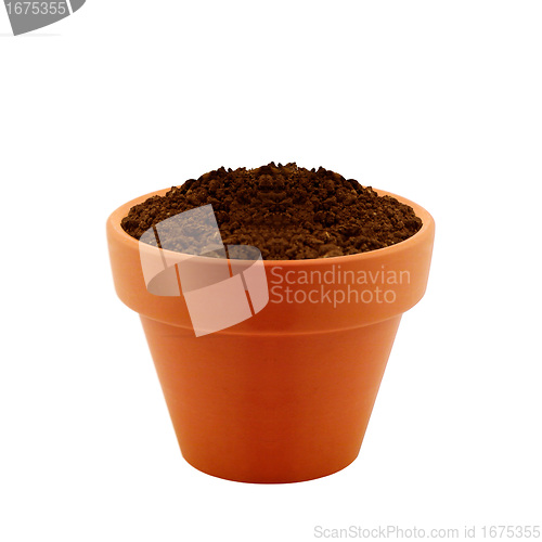 Image of clay pot with Soil