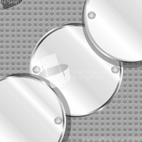 Image of Abstract background with round metal plates