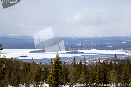 Image of Panorama of the port city on the Kola Peninsula