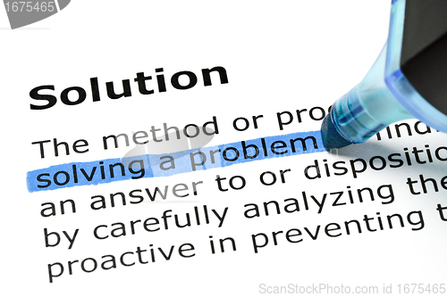 Image of Solving a problem highlighted under Solution