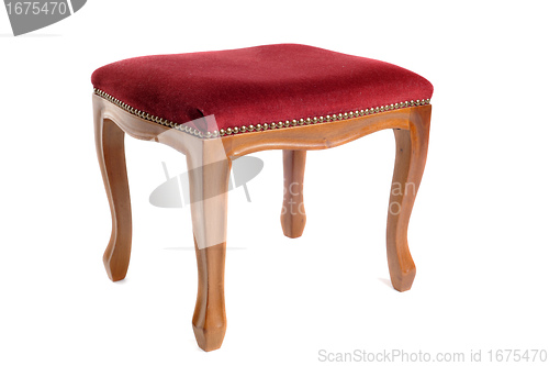 Image of stool in velvet