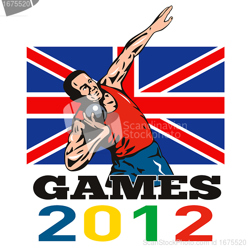 Image of Games 2012 Shot Put Throw British Flag