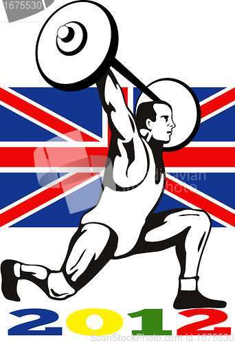 Image of Games 2012 Weightlifting Retro British Flag